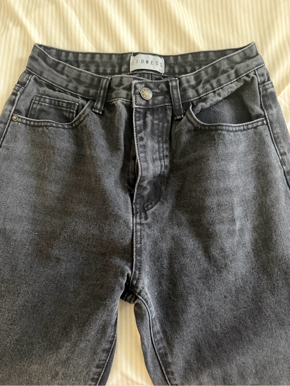 LIONESS Faded Black High-Waist Jeans